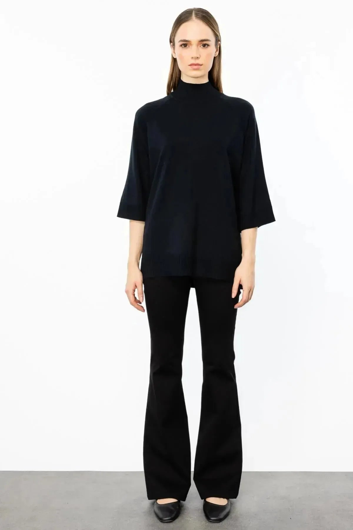 Knitted Sweater with Button Detail on the Back