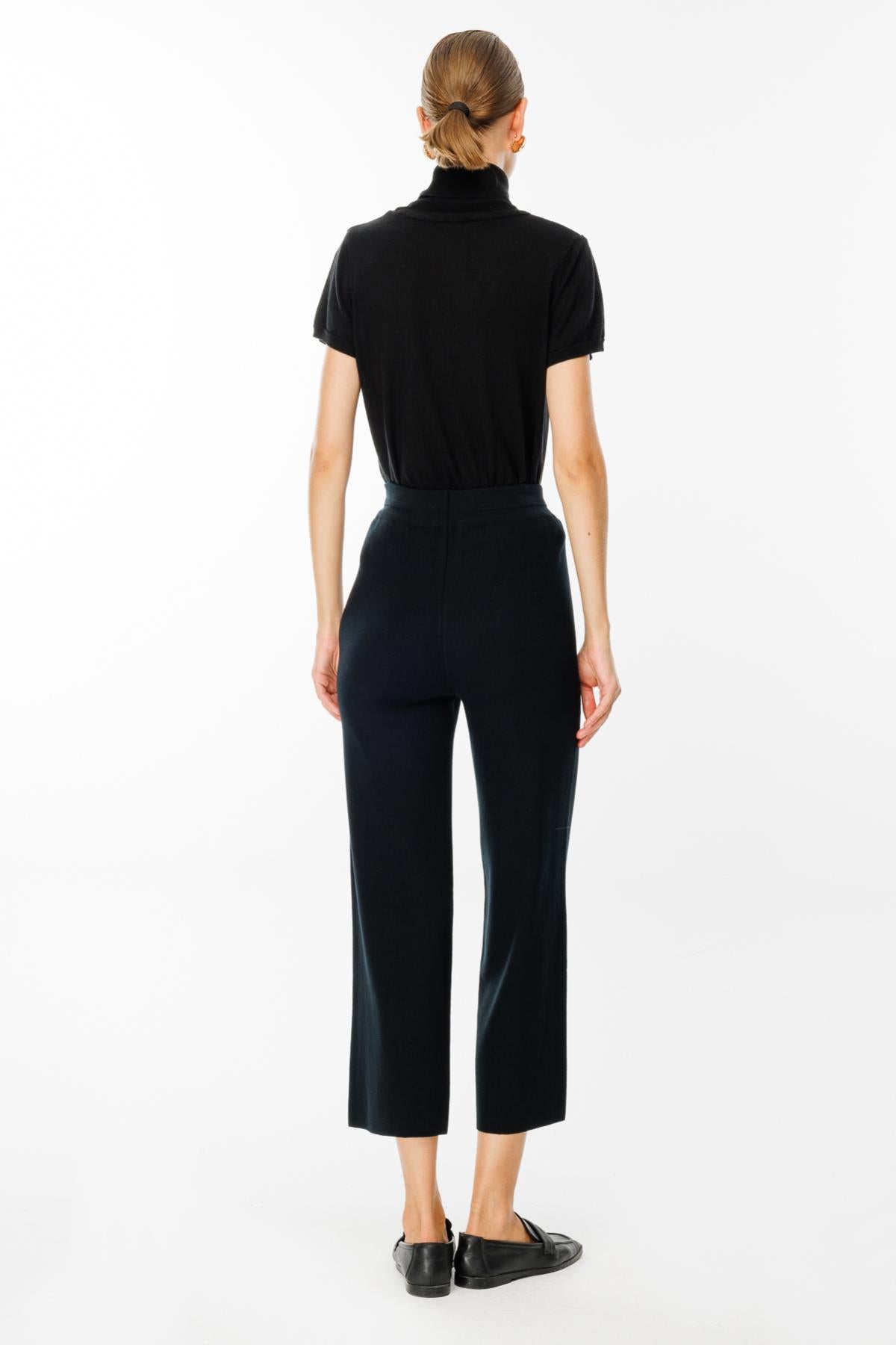 Button Detailed Slit Leg Trousers