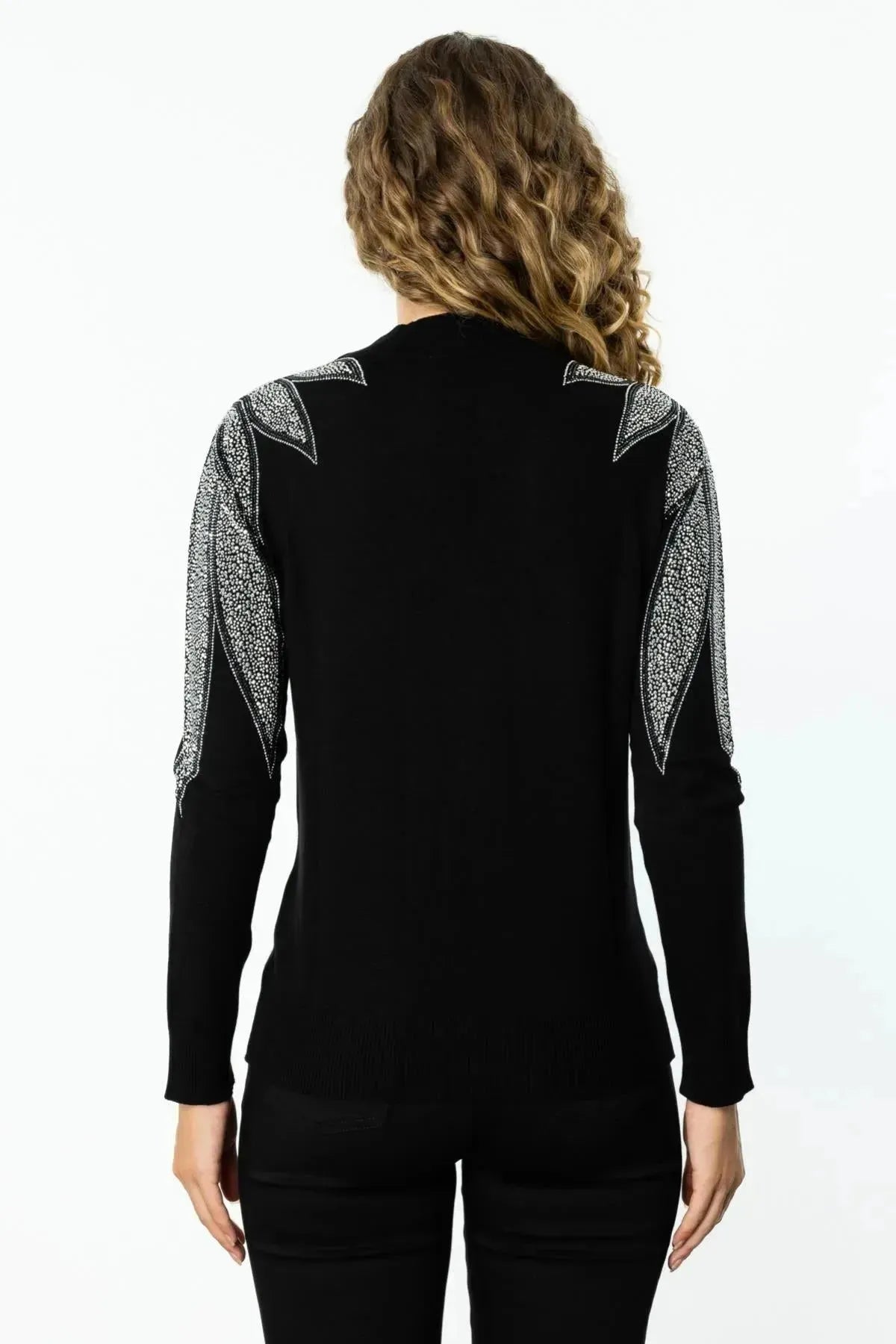 Stoned Shoulder Knitted Sweater