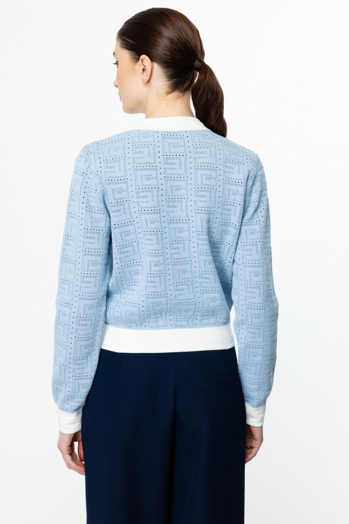 كارديجان محبوك بأزرار وياقة صفرية