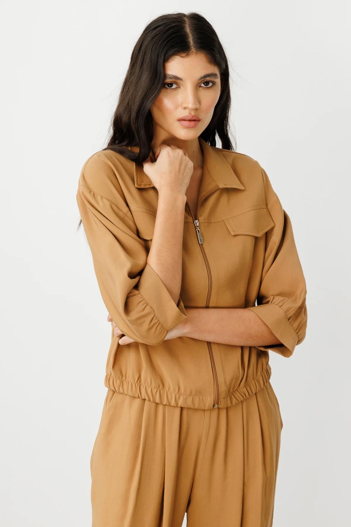 Cep Detaylı Fermuarlı Spor Ceket