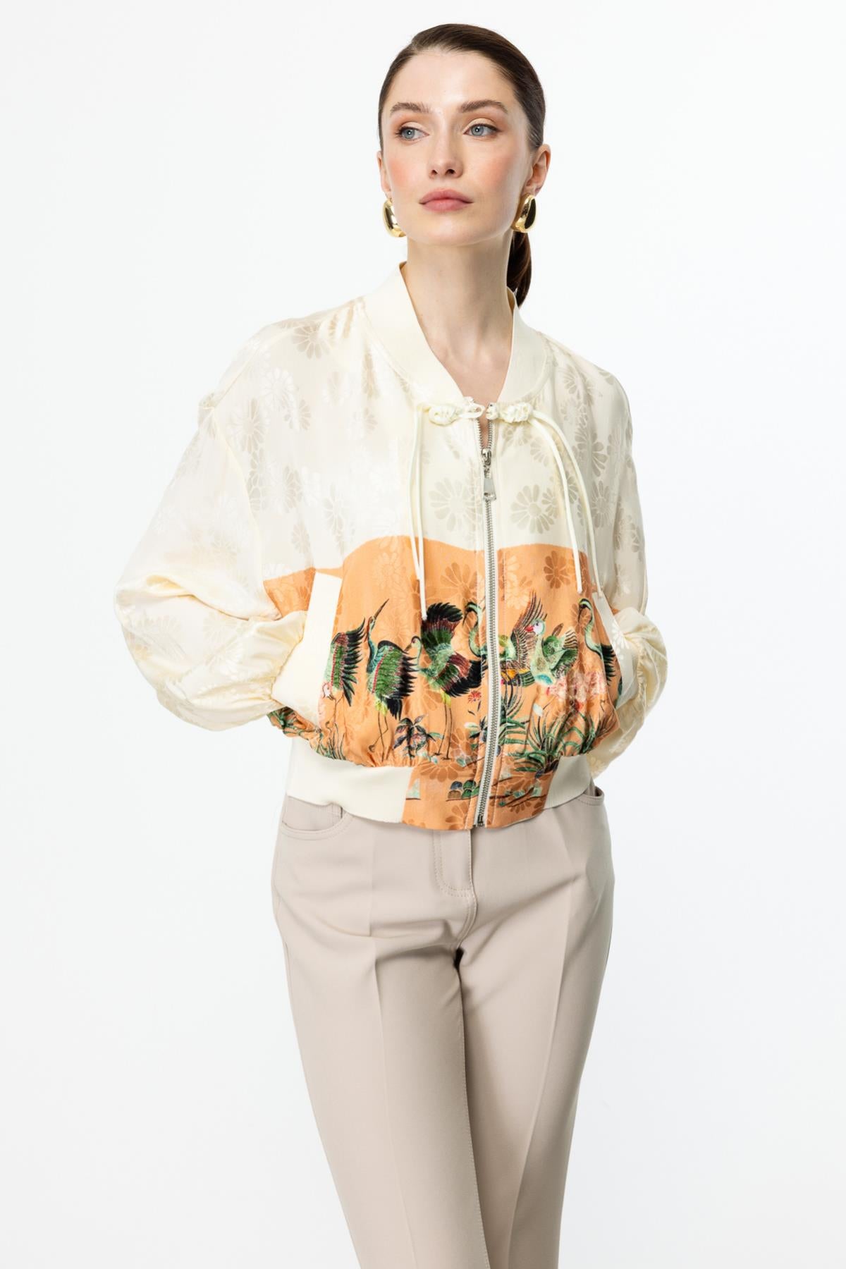 Patterned Ribbed Jacket