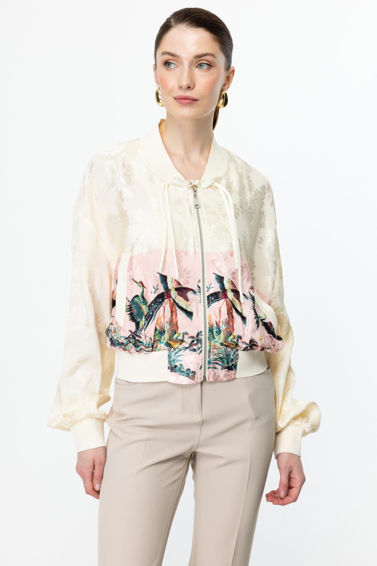 Patterned Ribbed Jacket