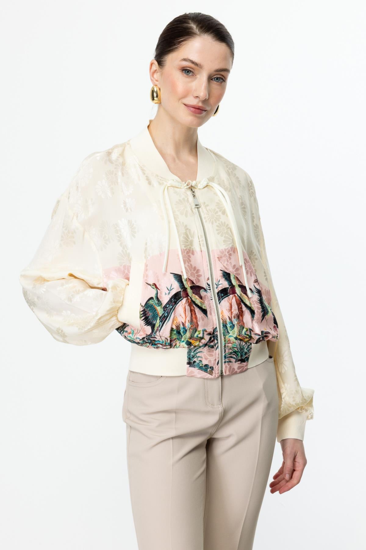 Patterned Ribbed Jacket