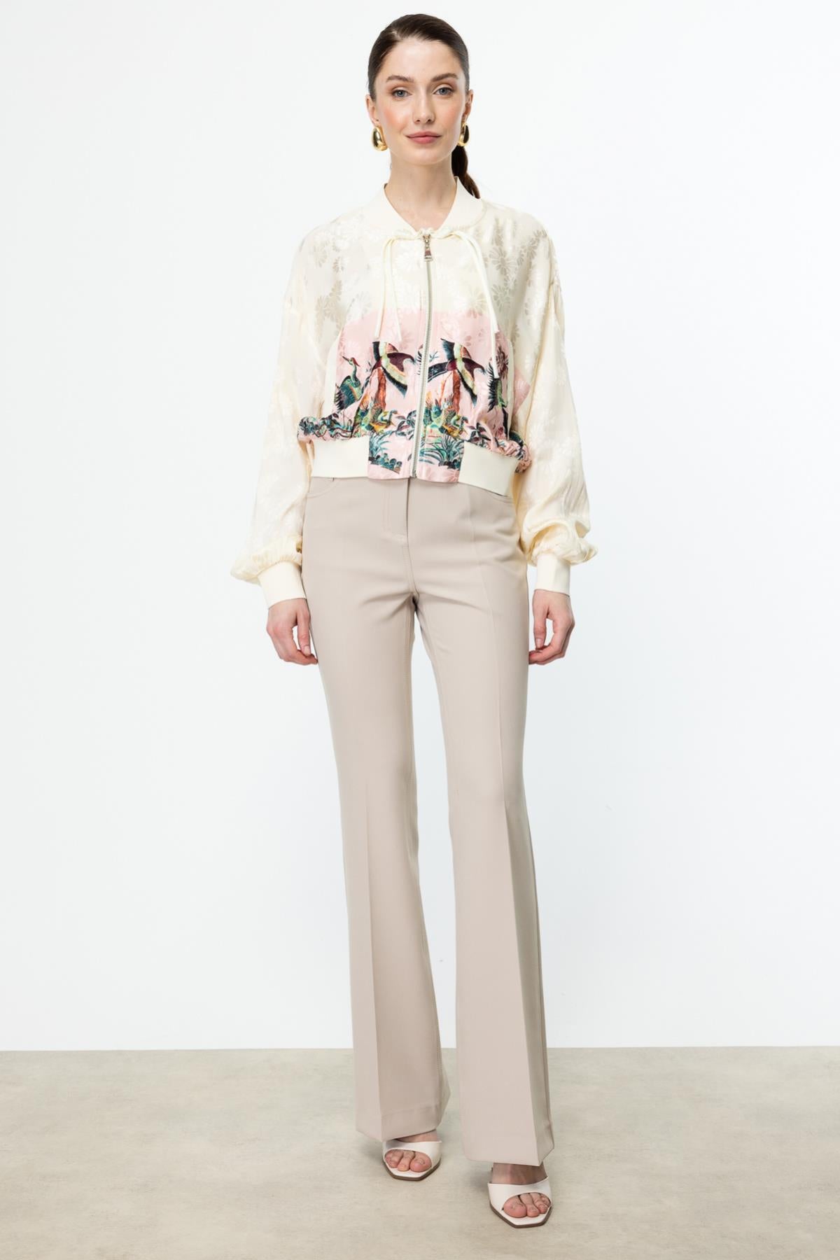 Patterned Ribbed Jacket