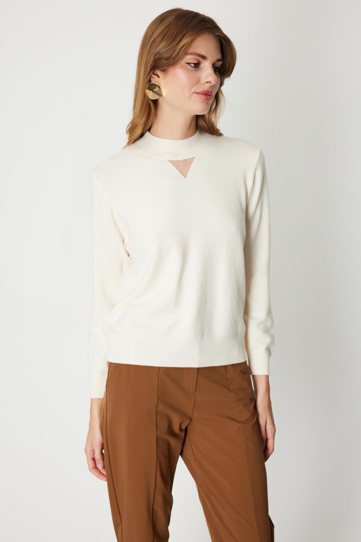 Sparkly and Tulle Detailed Knitwear Sweater