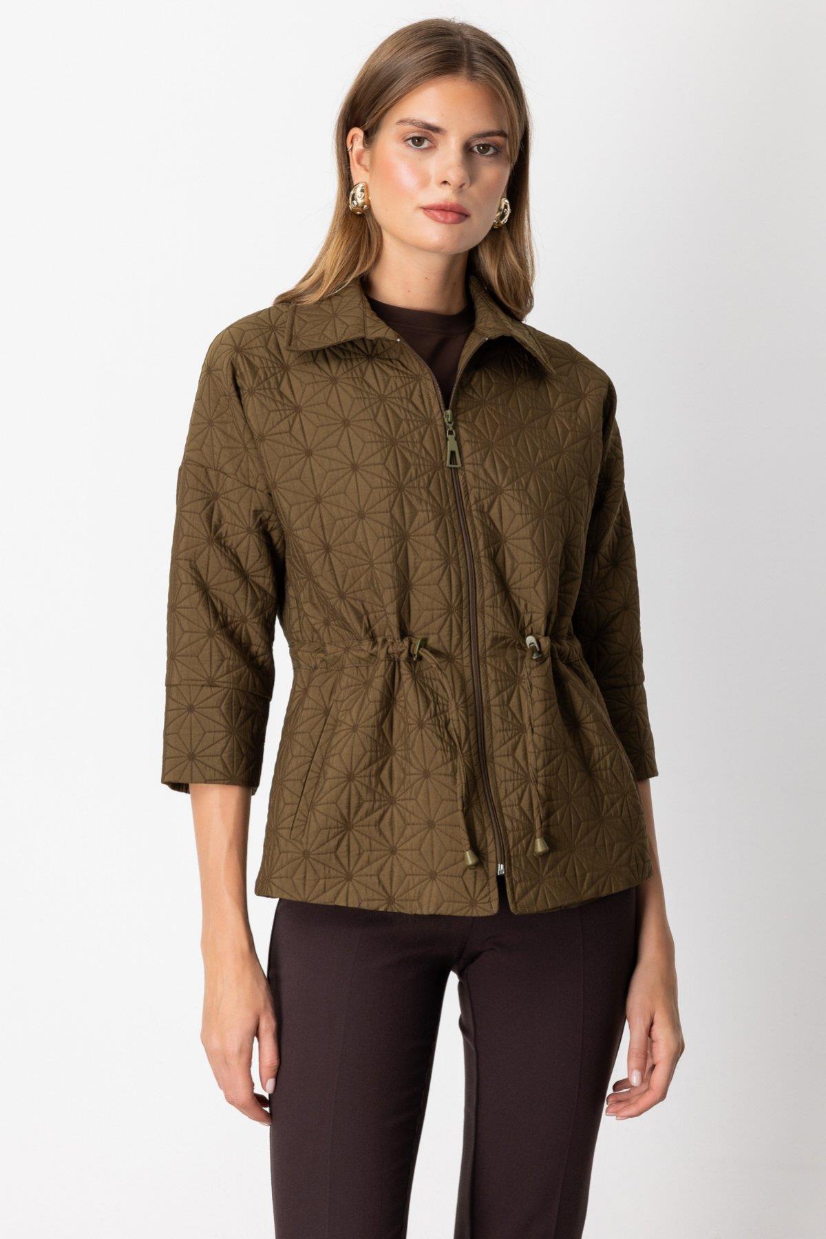 Quilted Jacket with Drawstring Waist