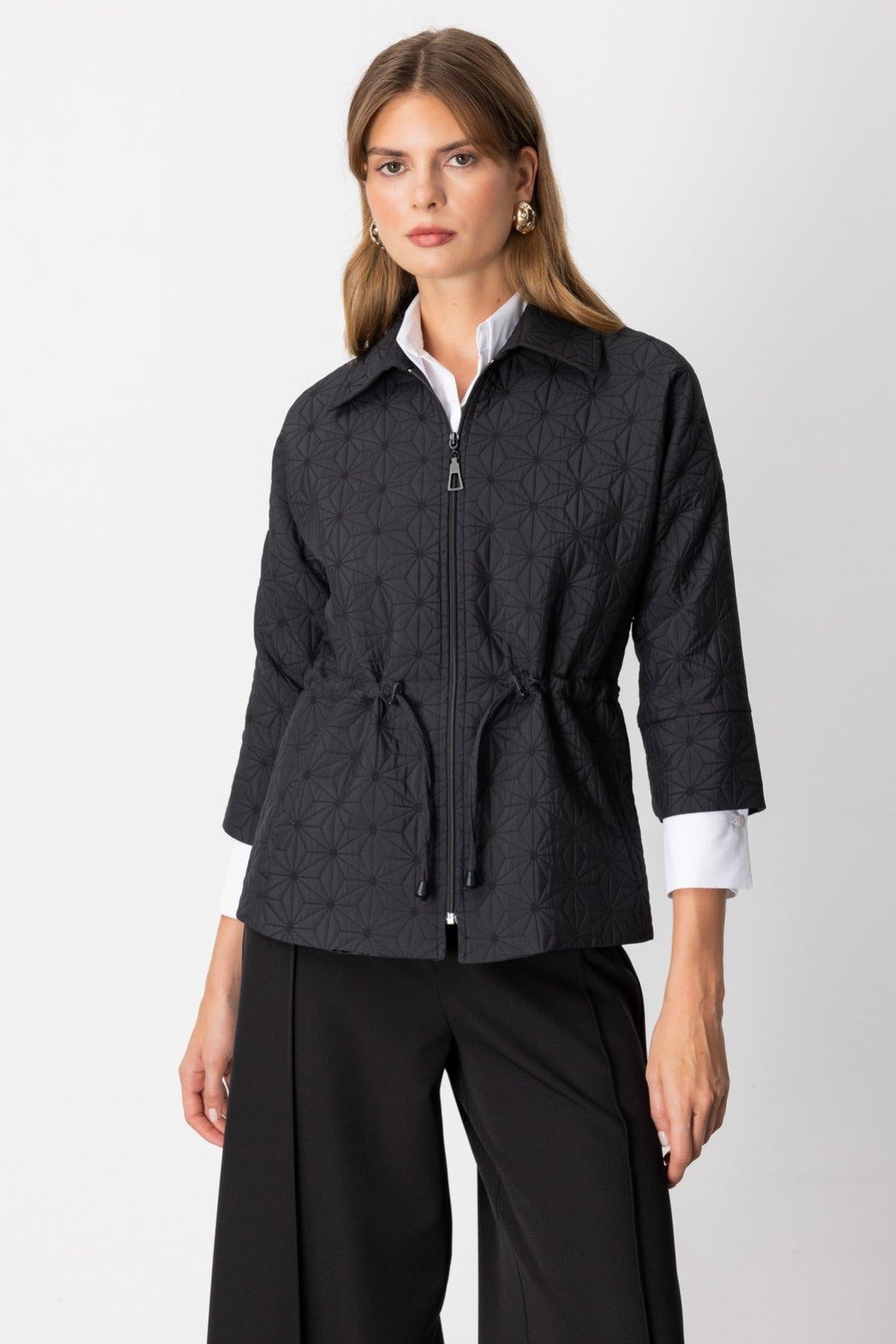 Quilted Jacket with Drawstring Waist