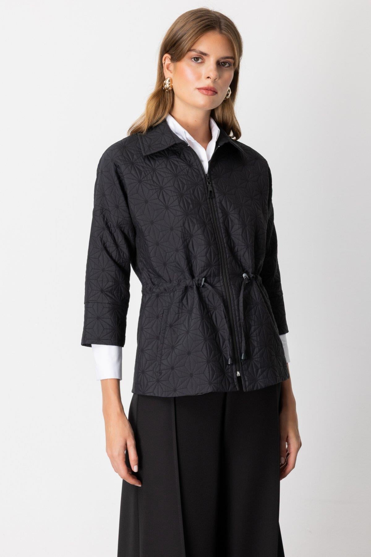 Quilted Jacket with Drawstring Waist