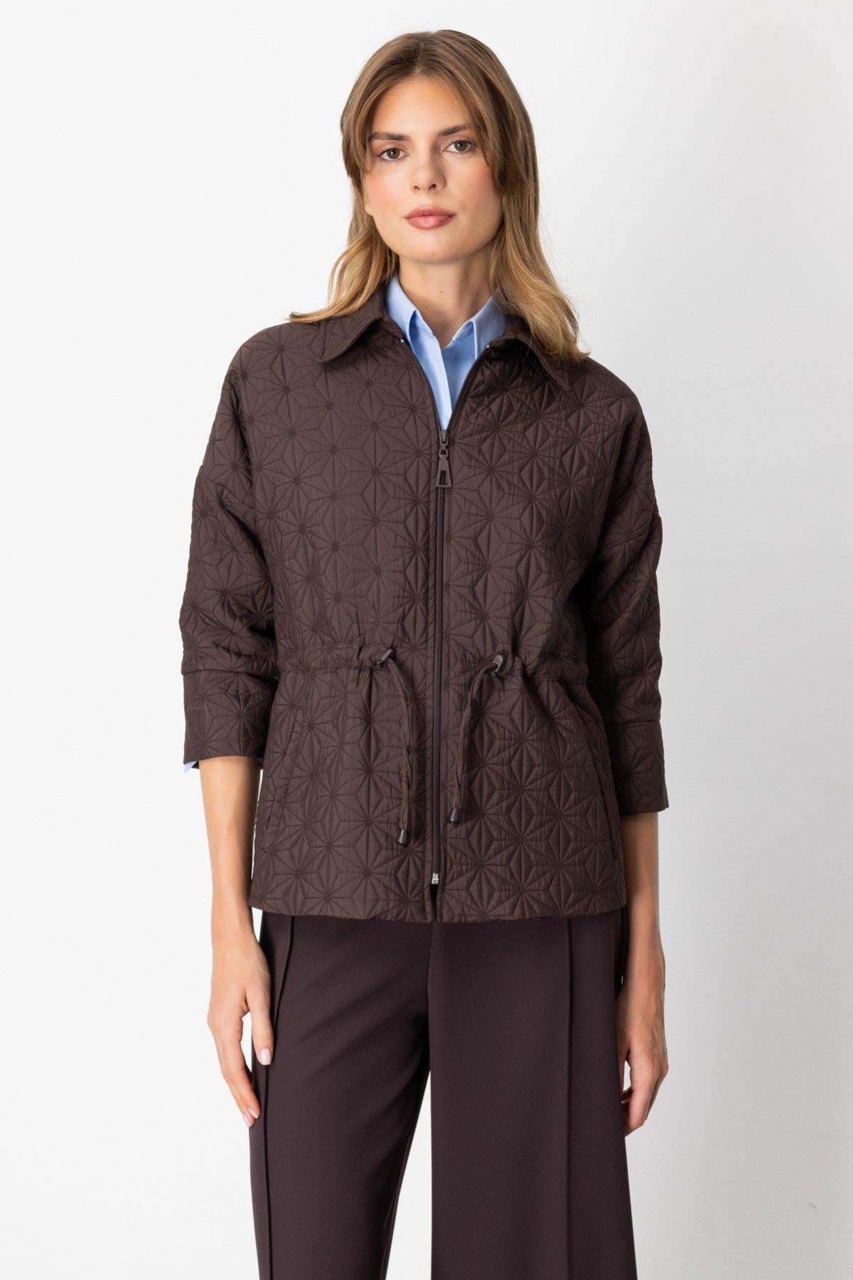 Quilted Jacket with Drawstring Waist