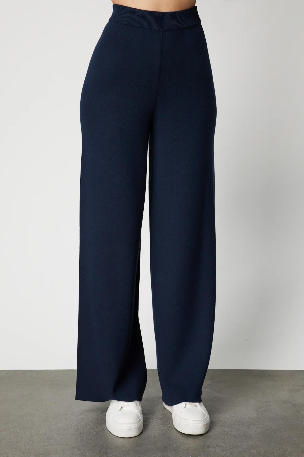 Beli Lastikli Bol Paça Triko Pantolon