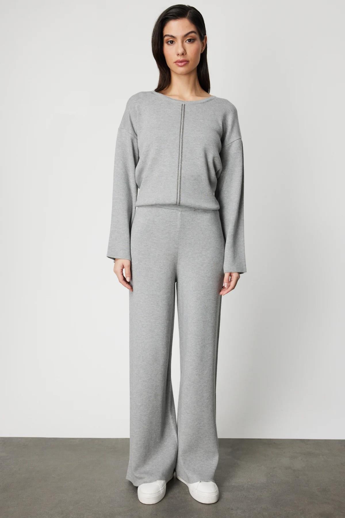 Beli Lastikli Bol Paça Triko Pantolon