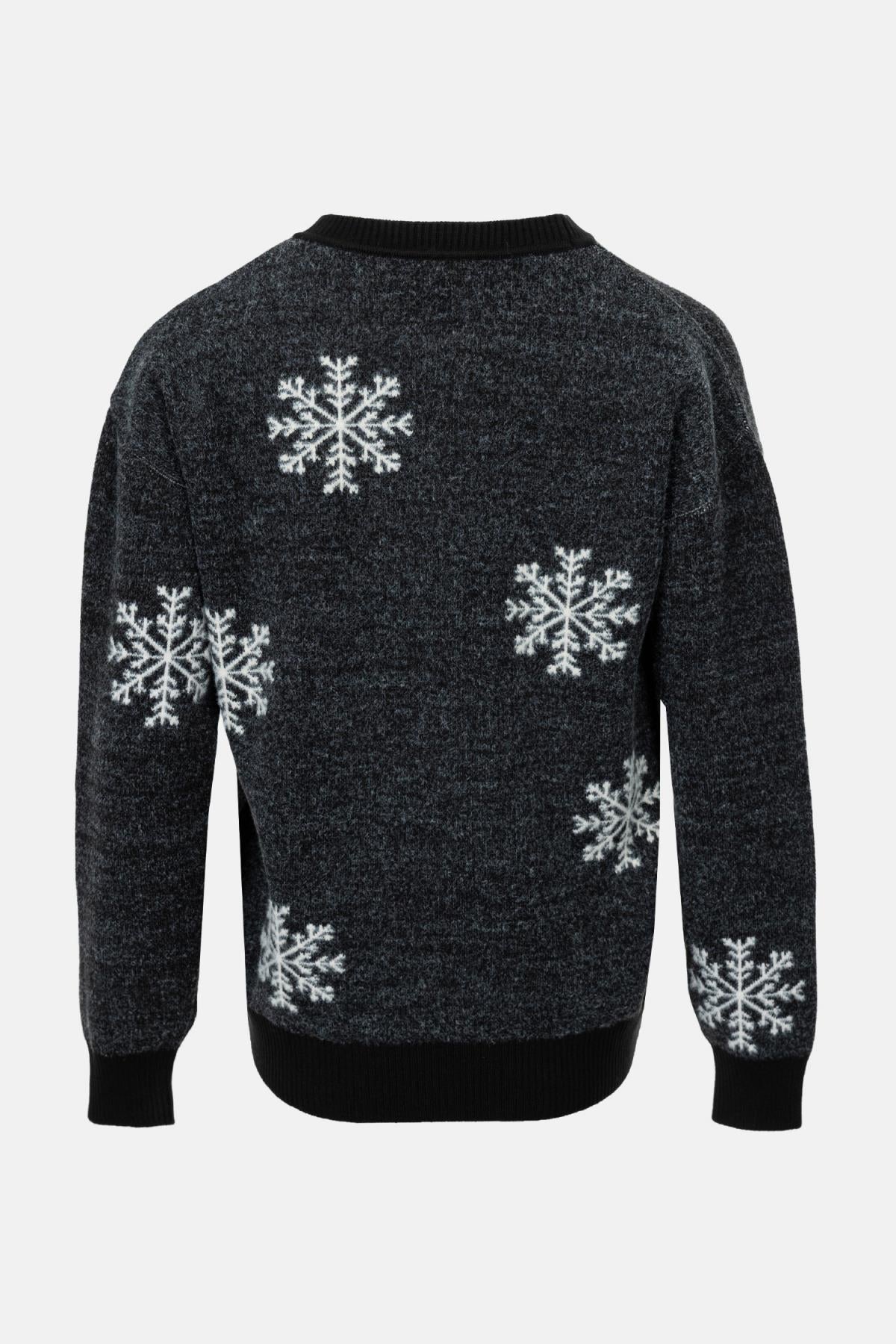 Geyik Desenli Triko Kazak