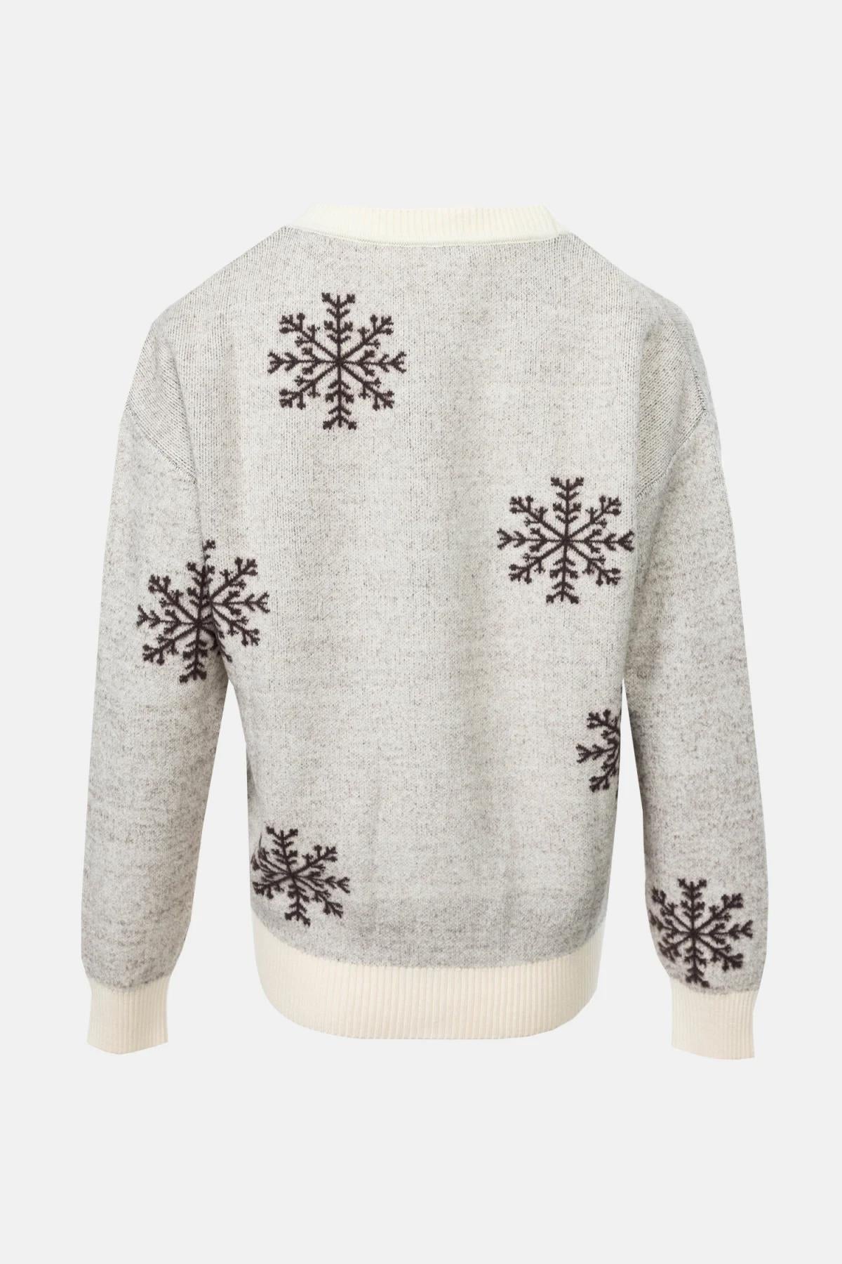 Geyik Desenli Triko Kazak