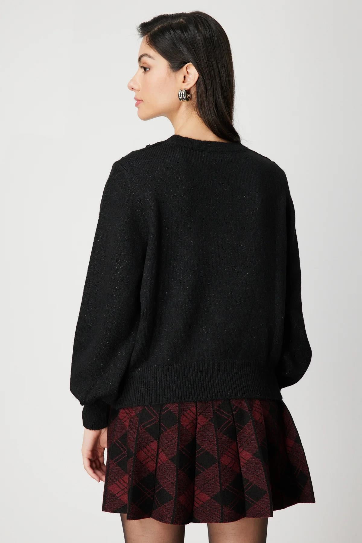 İnci Düğmeli Triko Hırka