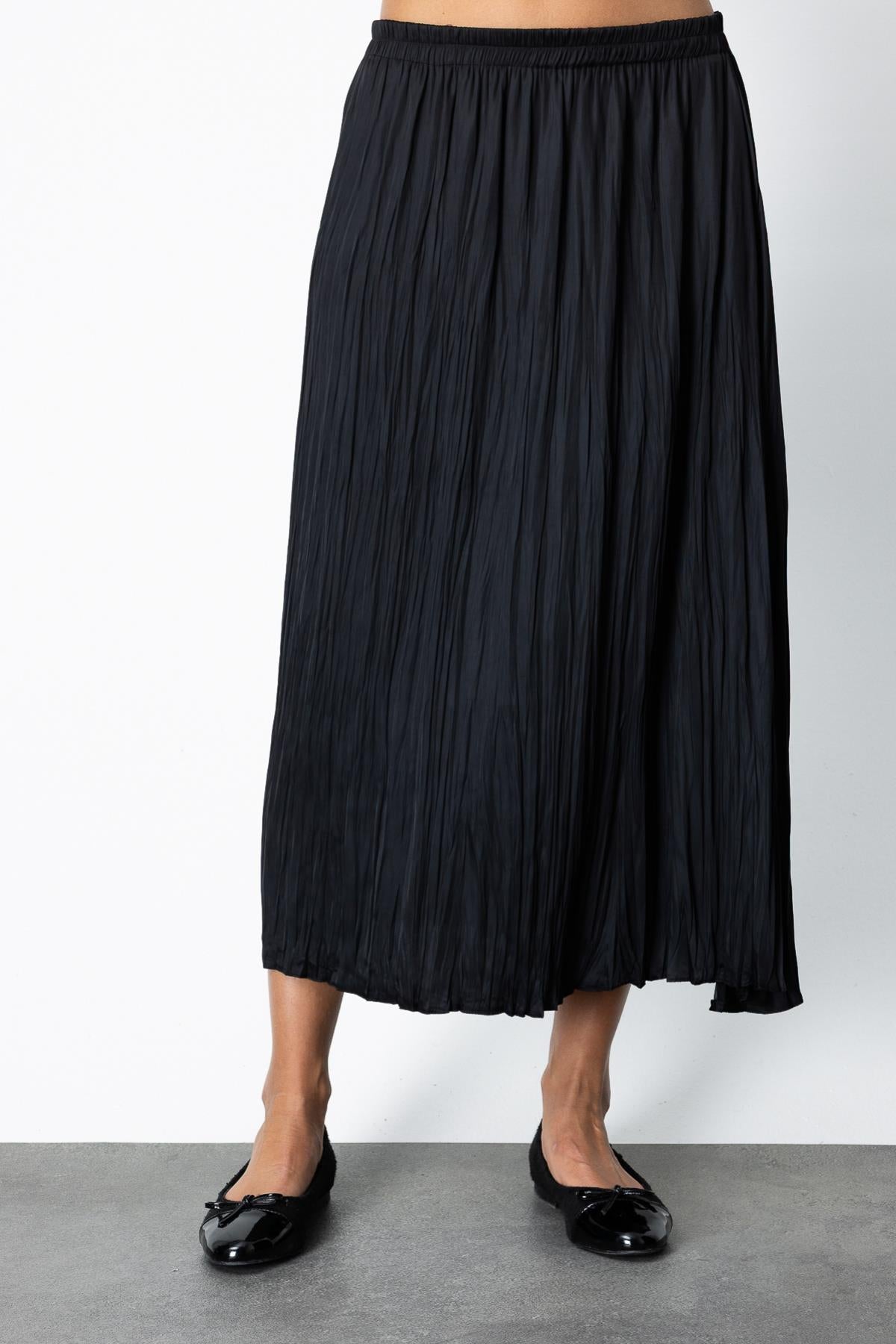 Wrinkled Midi Skirt