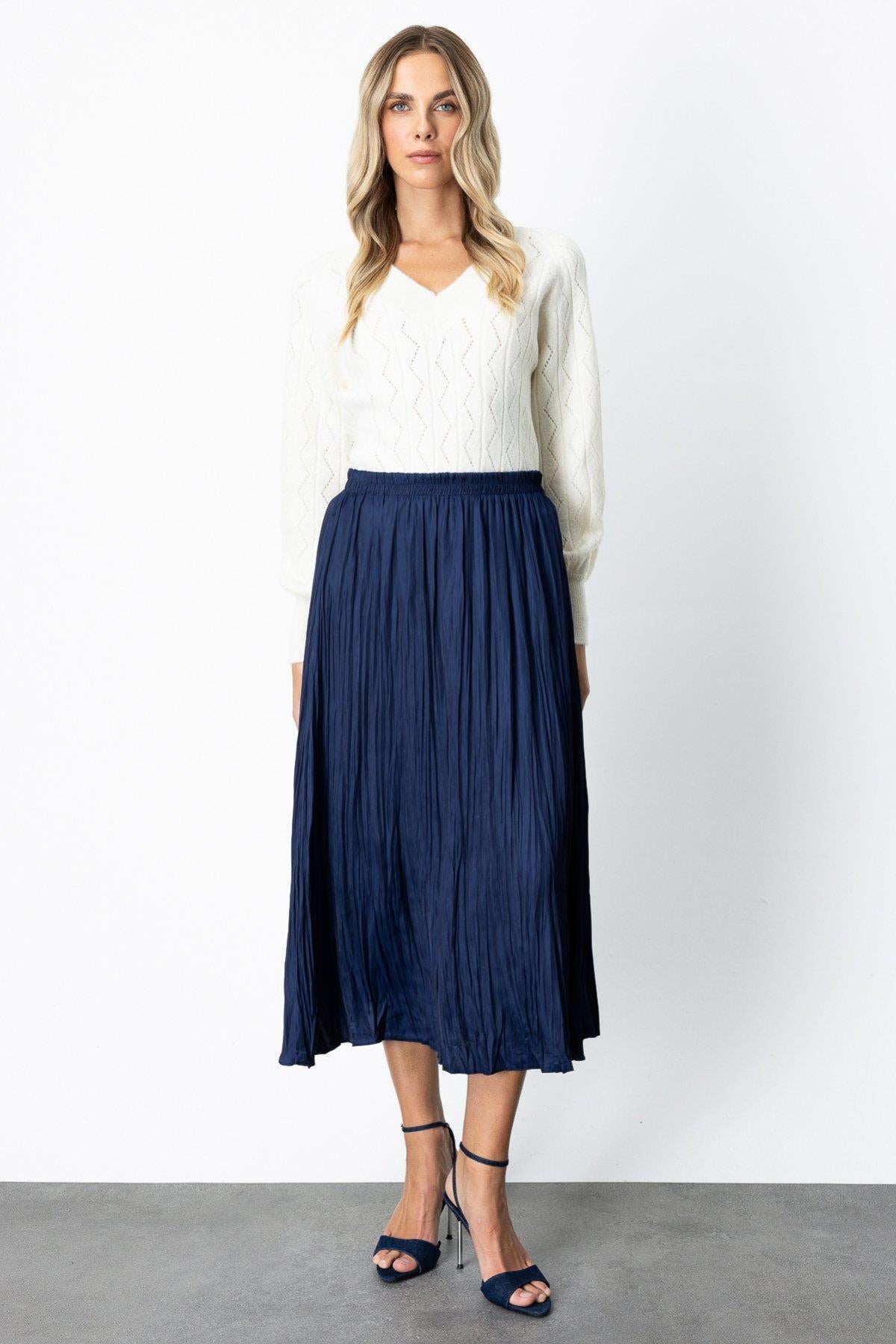 Wrinkled Midi Skirt