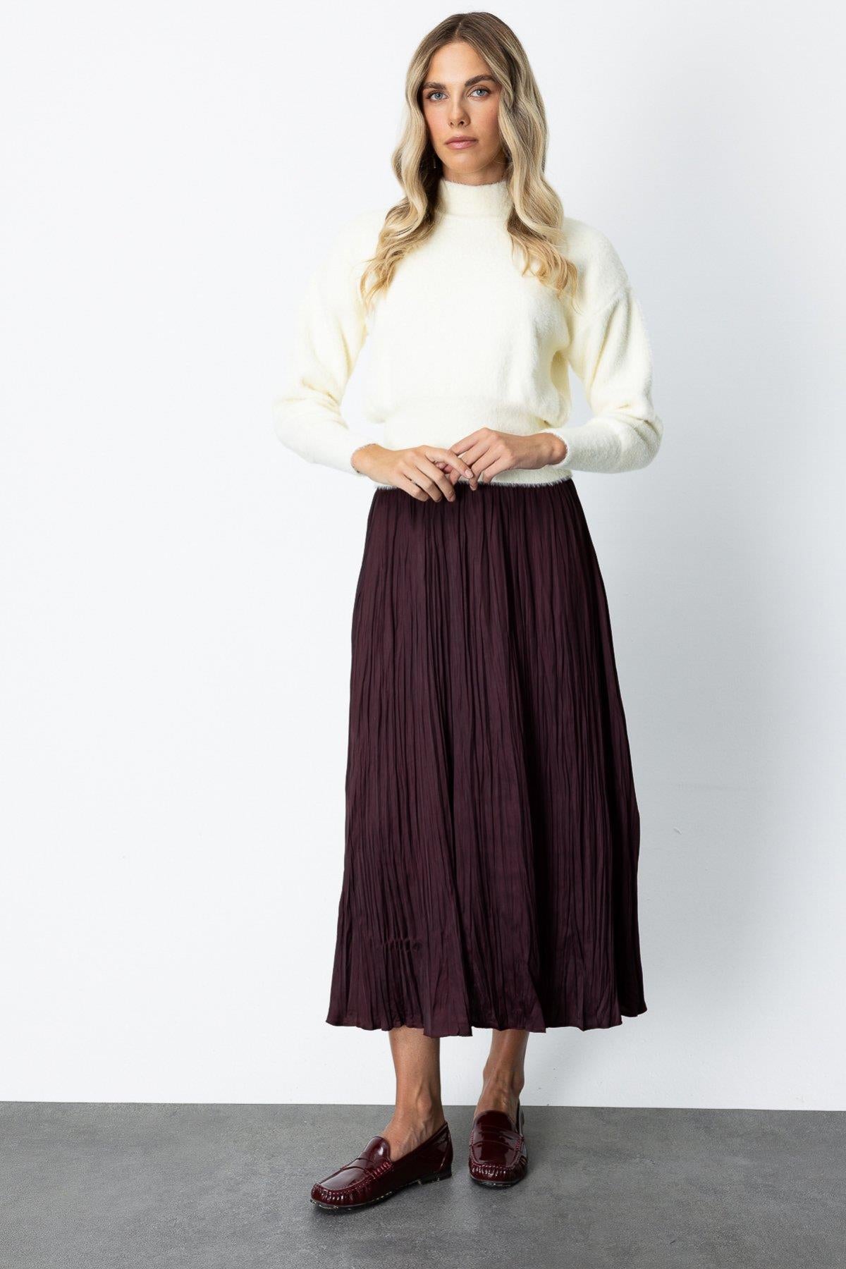 Wrinkled Midi Skirt