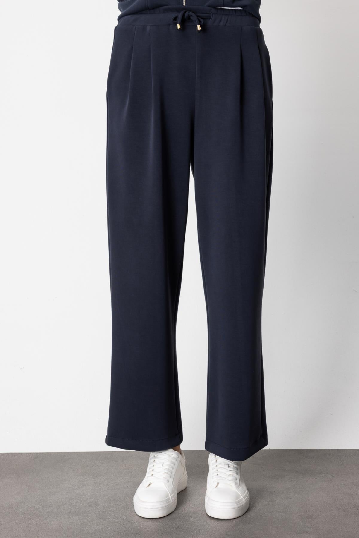 Pleated Trousers with Tie Waist
