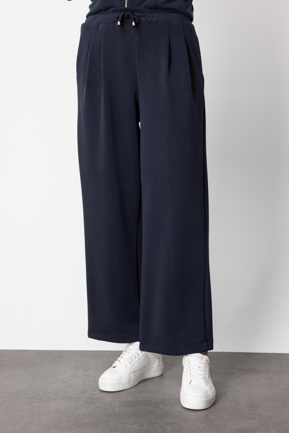 Pleated Trousers with Tie Waist