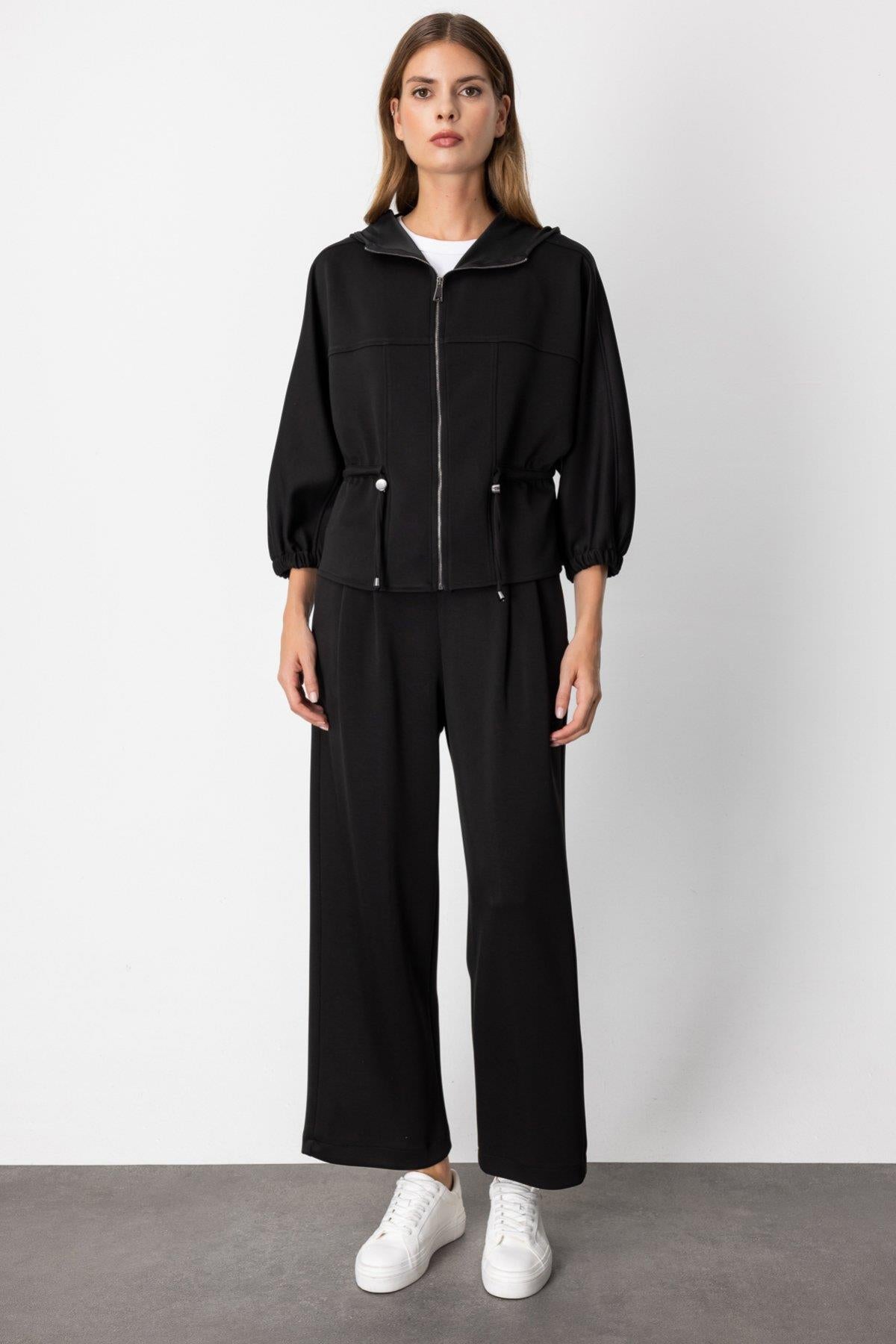 Pleated Trousers with Tie Waist