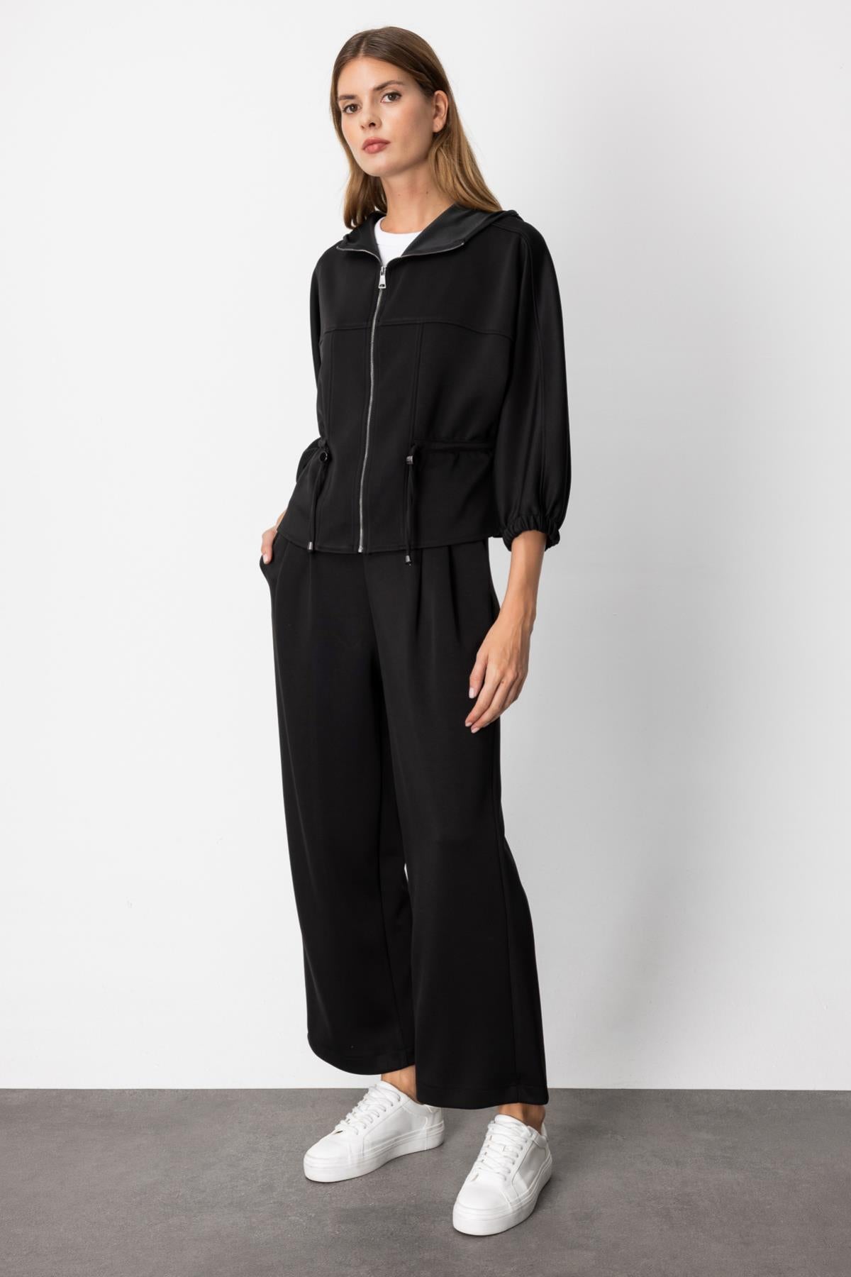 Pleated Trousers with Tie Waist