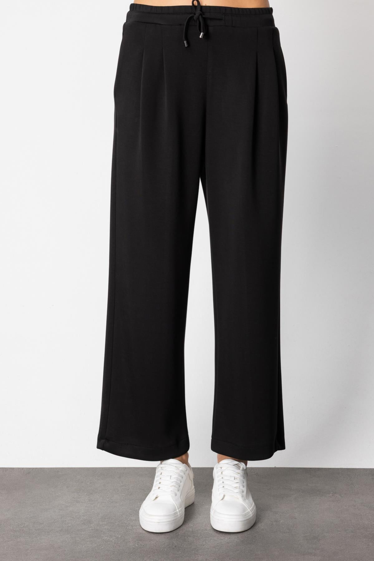 Pleated Trousers with Tie Waist