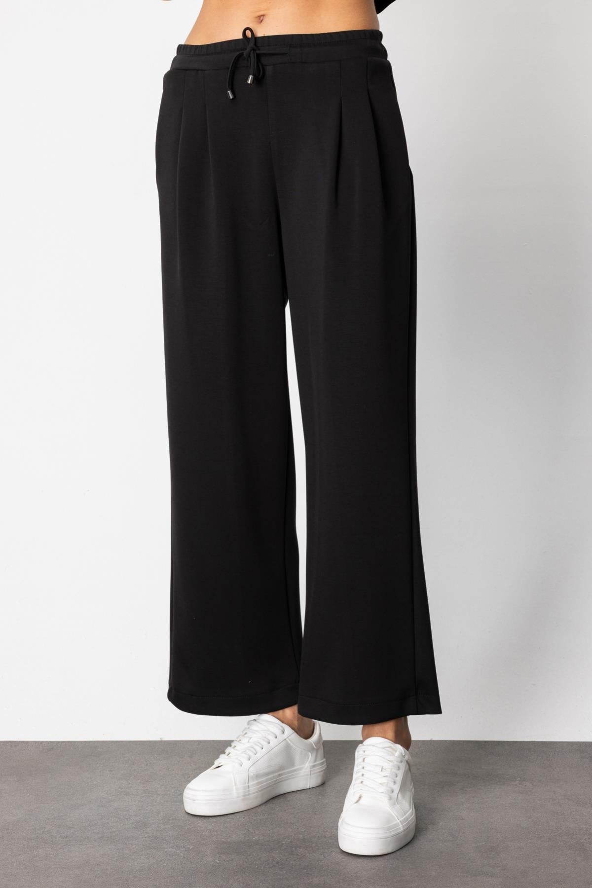 Pleated Trousers with Tie Waist