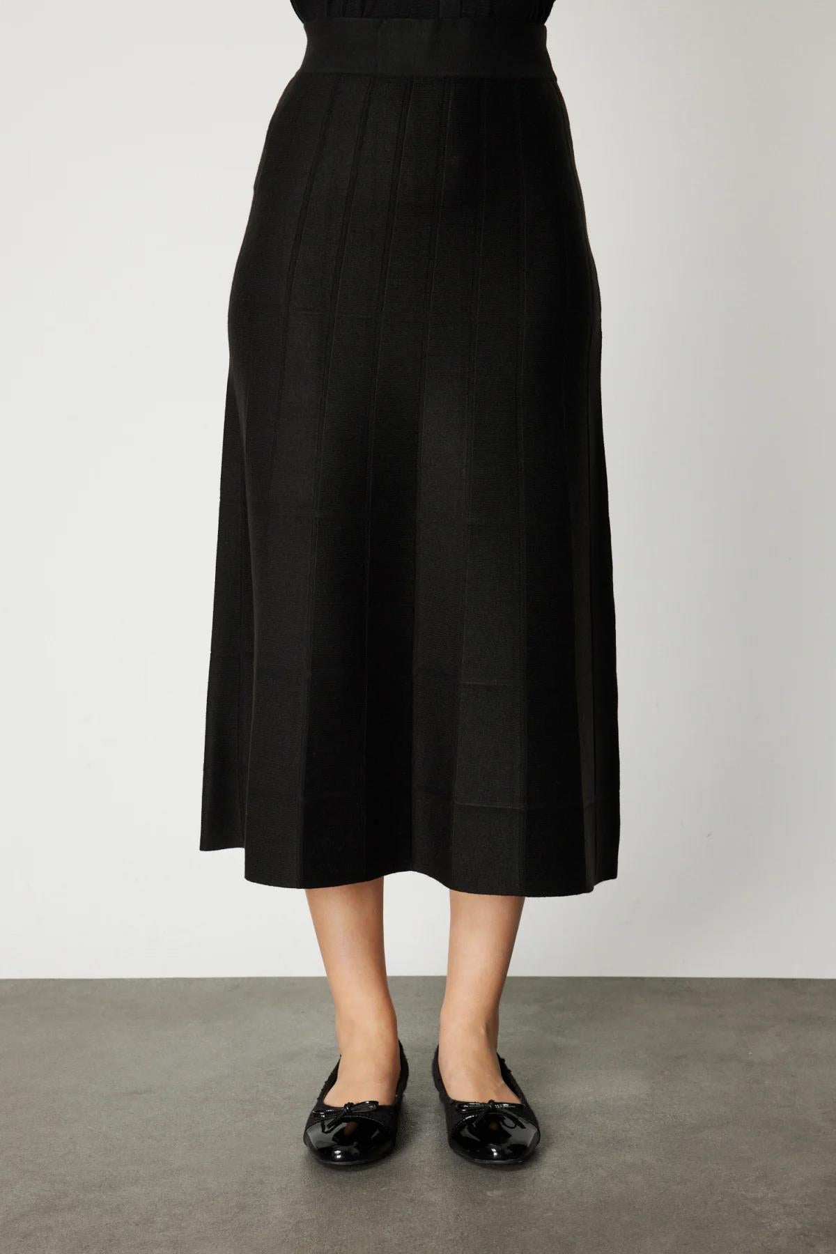 Dikişli Midi Boy Triko Etek