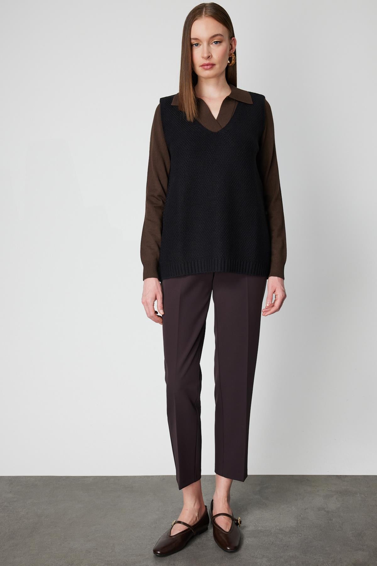 V Yaka Triko Süveter