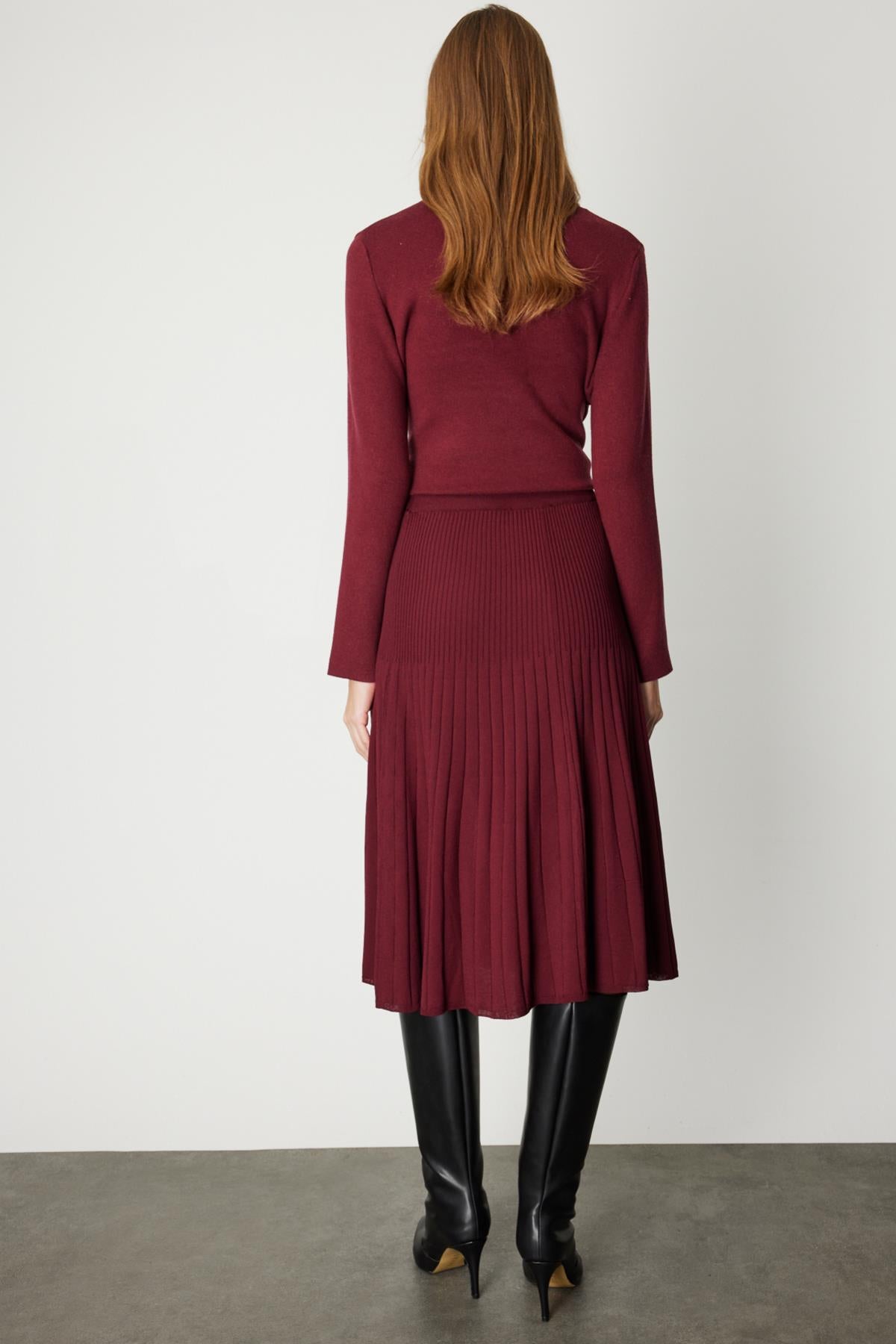 Astarlı Triko Midi Boy Etek