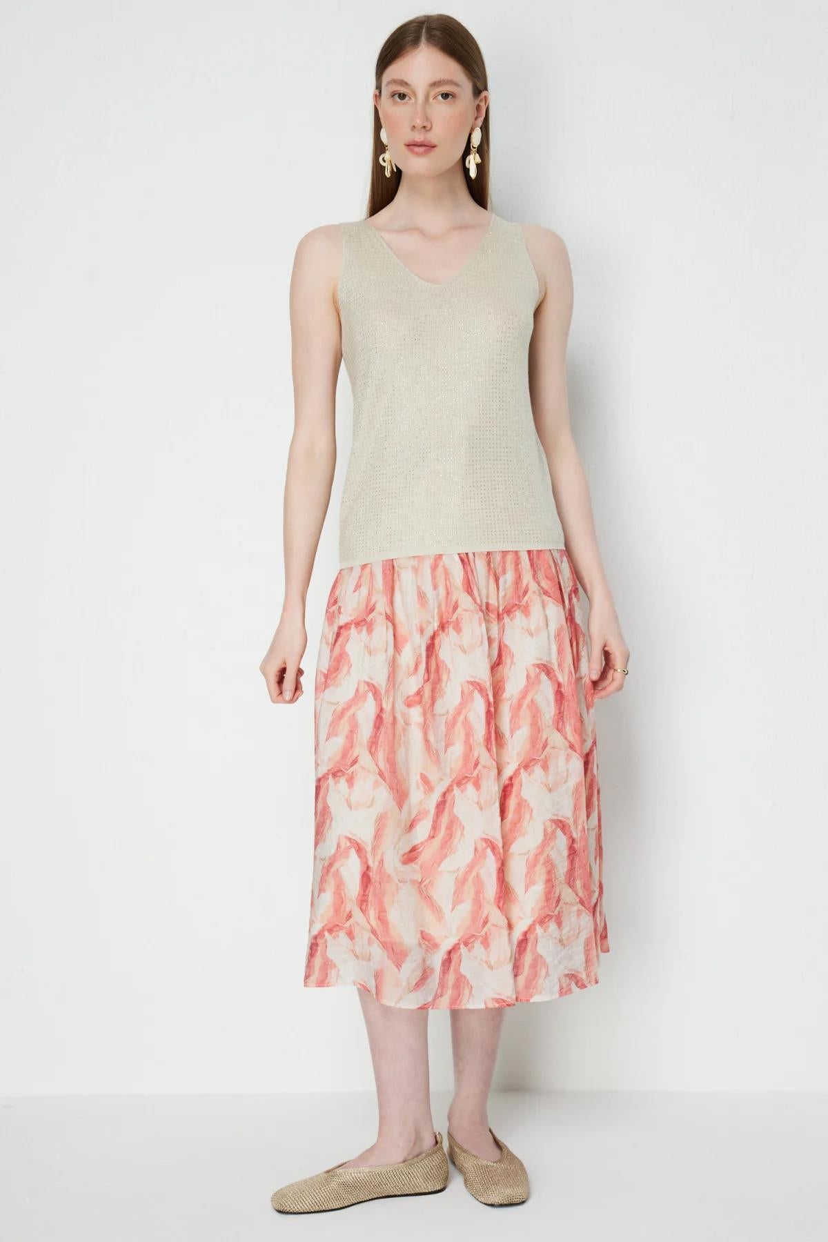 V-Neck Embellished Sleeveless Blouse