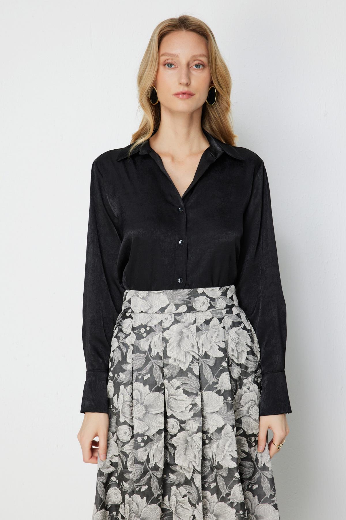 Self Patterned Satin Shirt