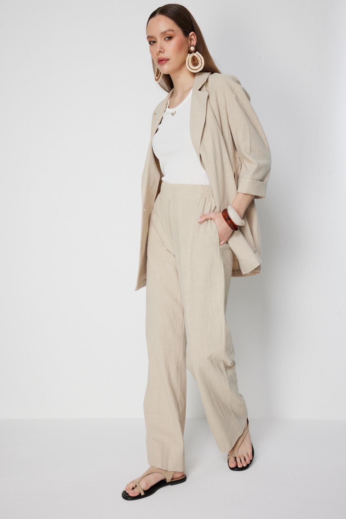 Lastik Bel Bol Paça Pantolon