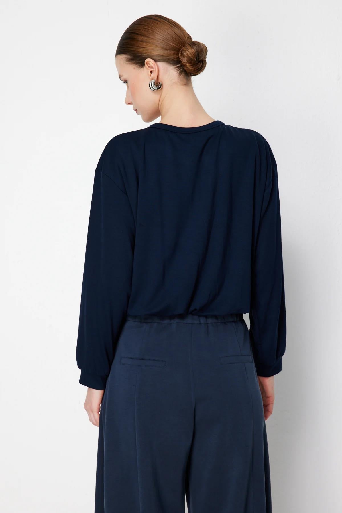 Beli Lastikli Zincirli Crop Sweat Tunik