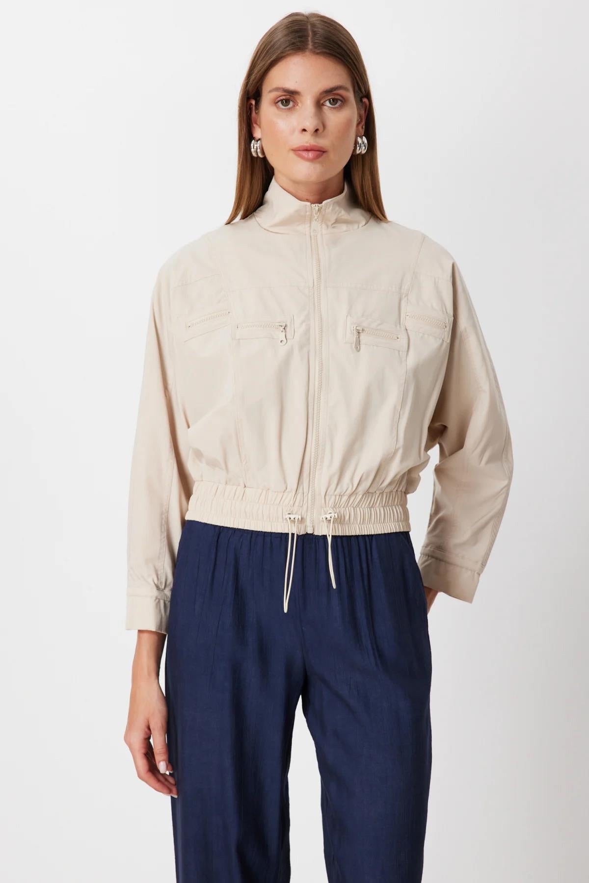 Stand-Up Collar Parachute Fabric Jacket