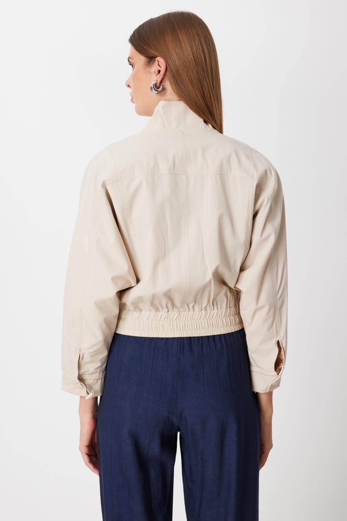 Stand-Up Collar Parachute Fabric Jacket
