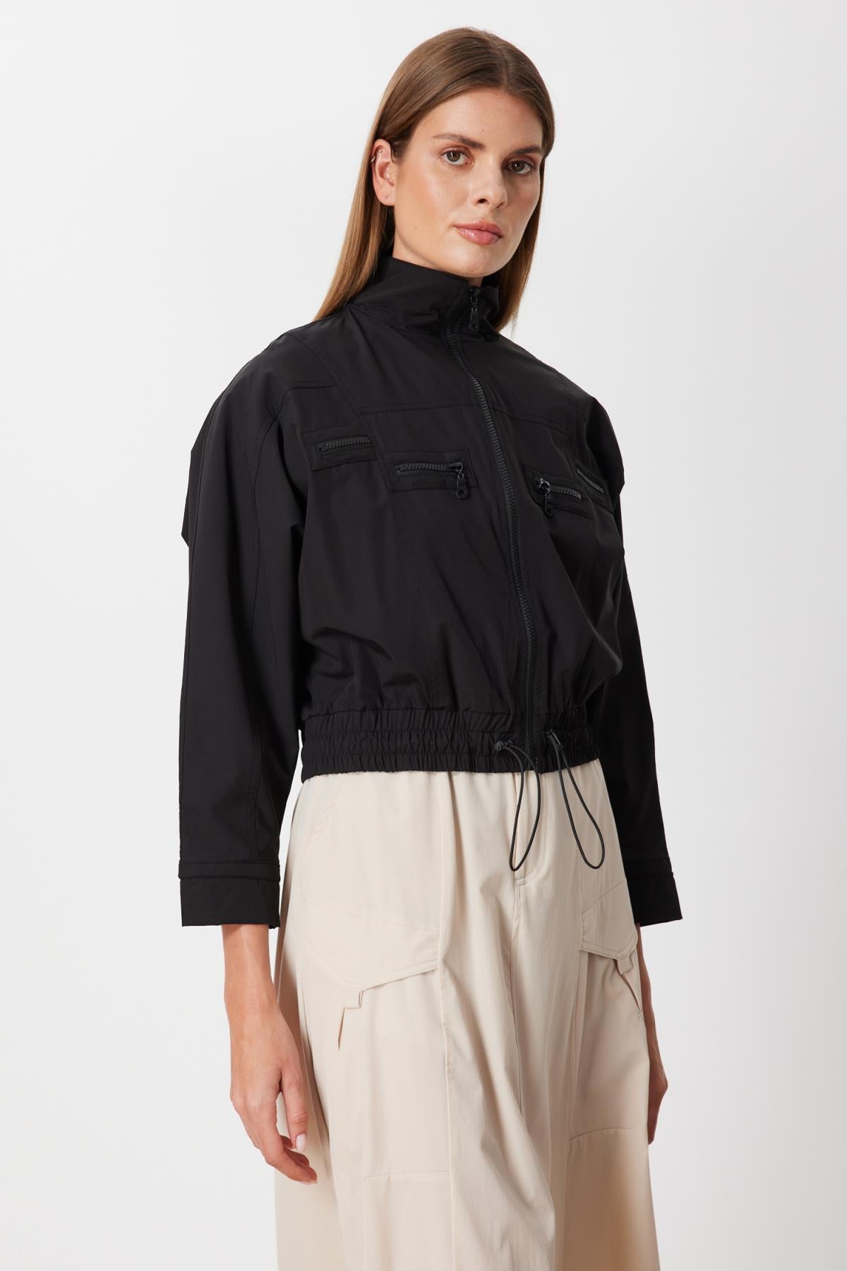 Stand-Up Collar Parachute Fabric Jacket