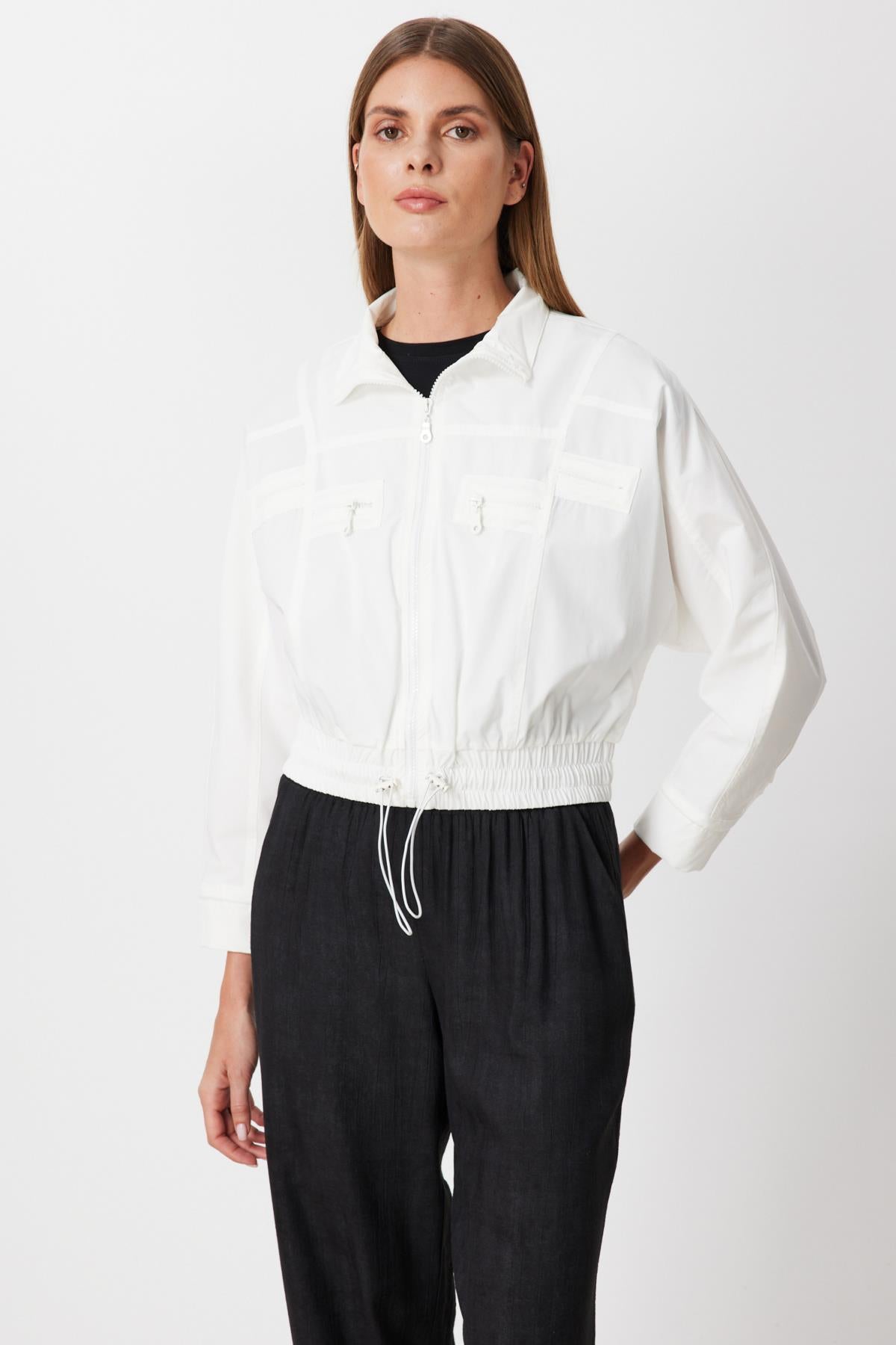 Stand-Up Collar Parachute Fabric Jacket