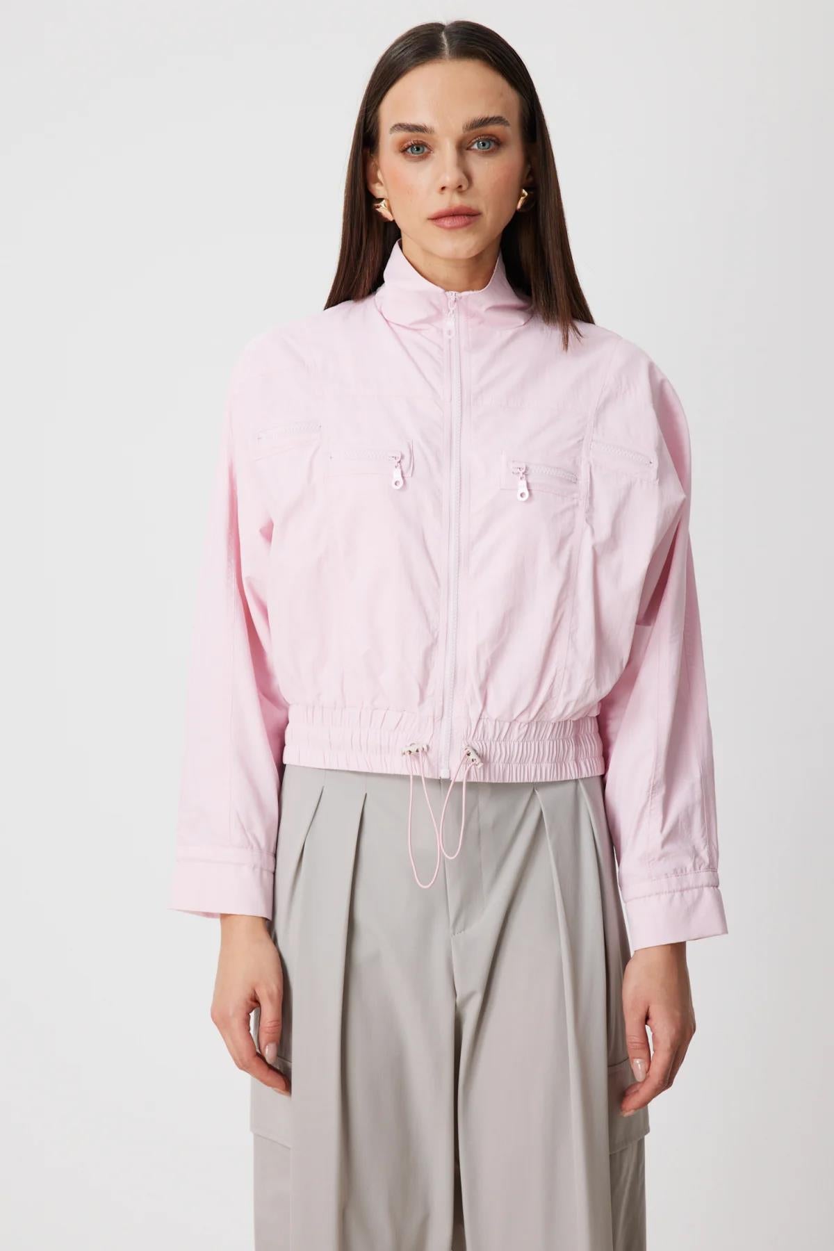 Stand-Up Collar Parachute Fabric Jacket