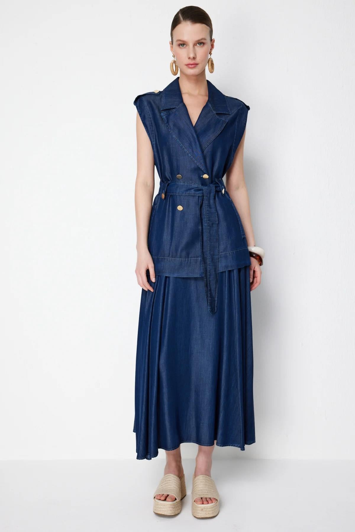 Beli Manşet Midi Boy Kloş Etek