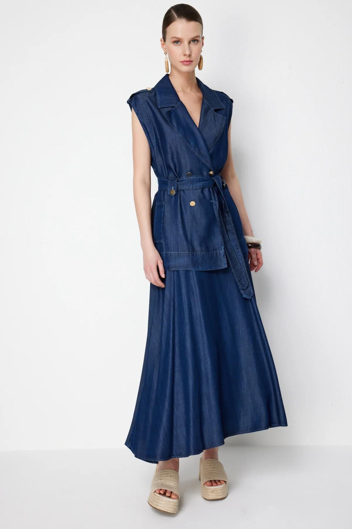 Beli Manşet Midi Boy Kloş Etek