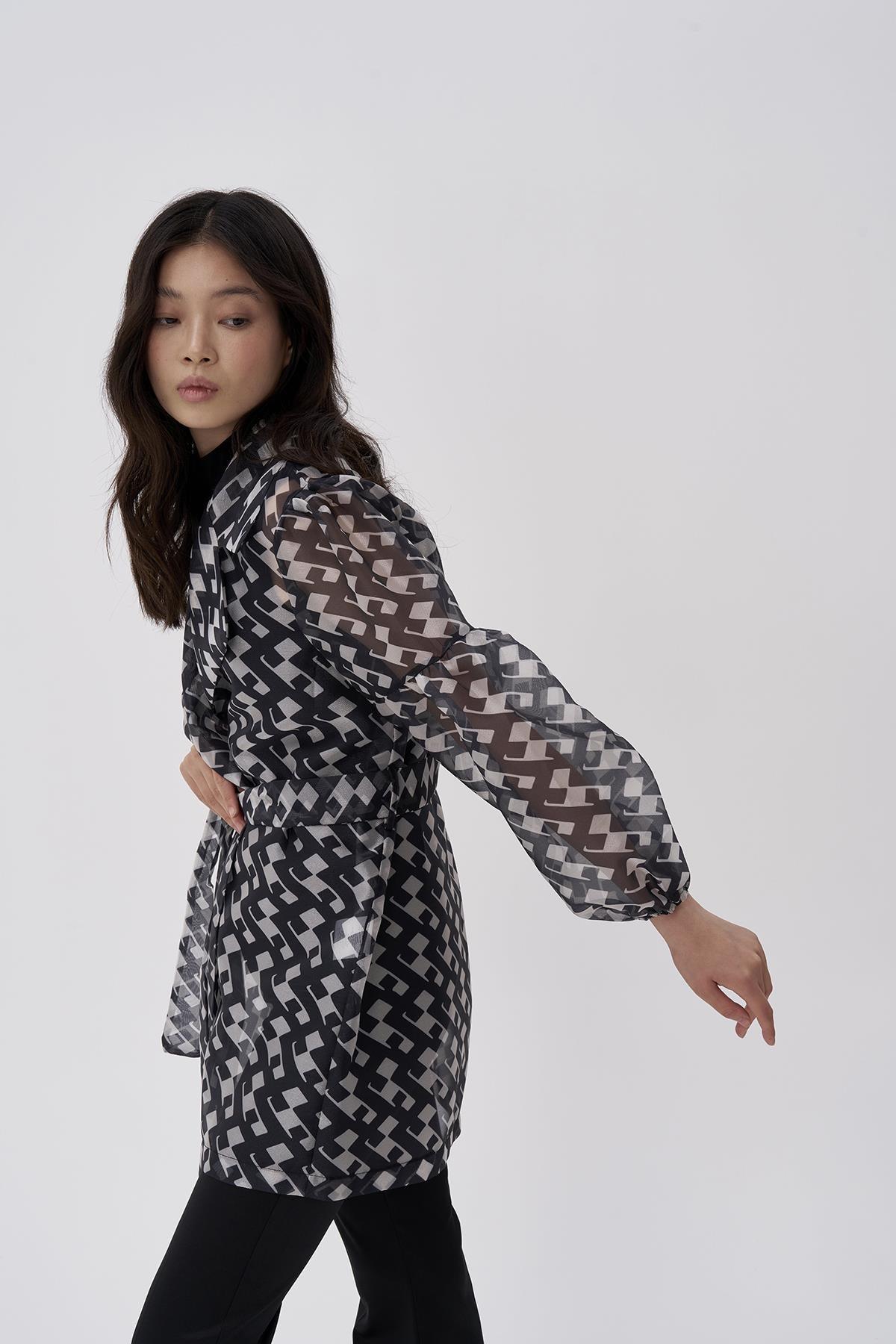 Organze Desenli Ceket - Eser Giyim