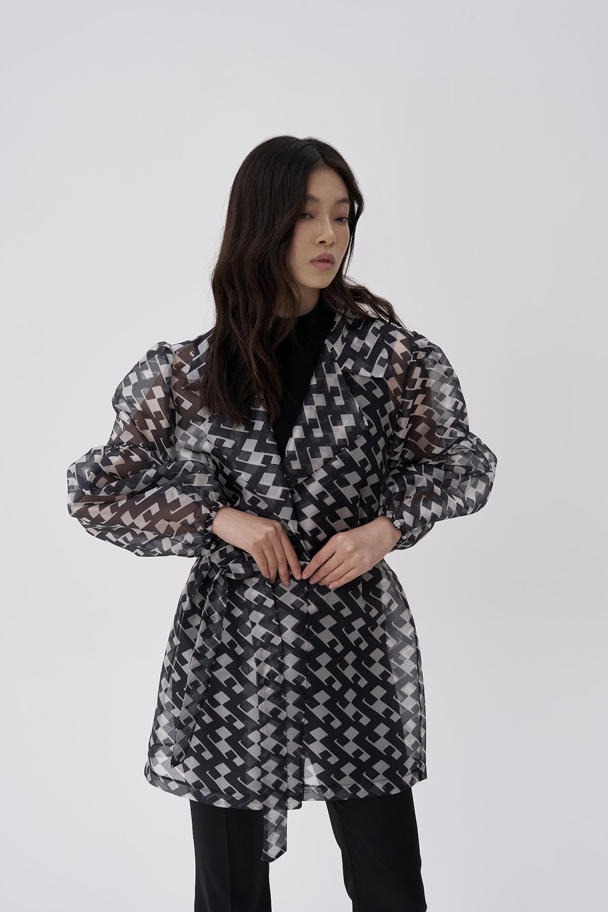 Organze Desenli Ceket - Eser Giyim