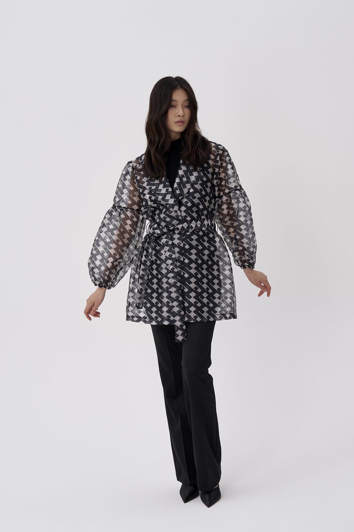 Organze Desenli Ceket - Eser Giyim