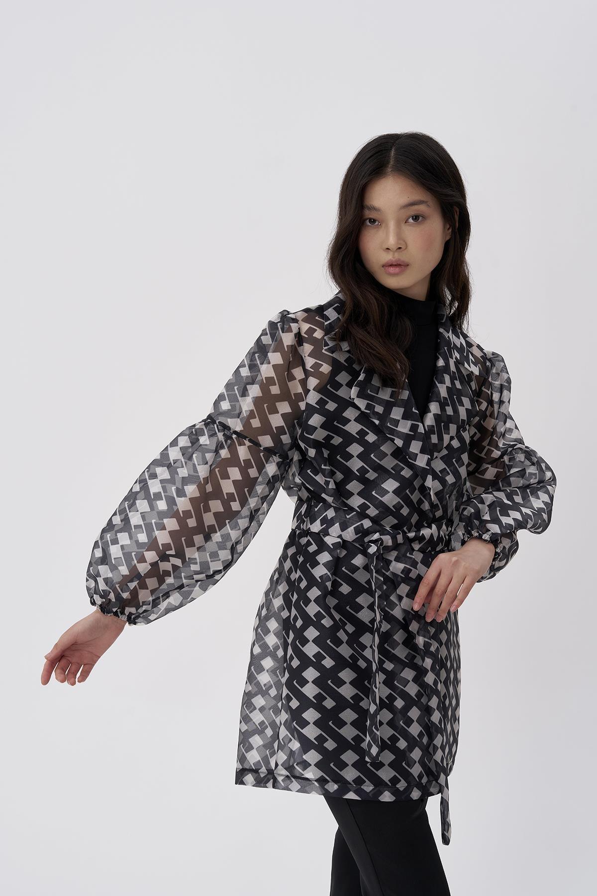 Organze Desenli Ceket - Eser Giyim