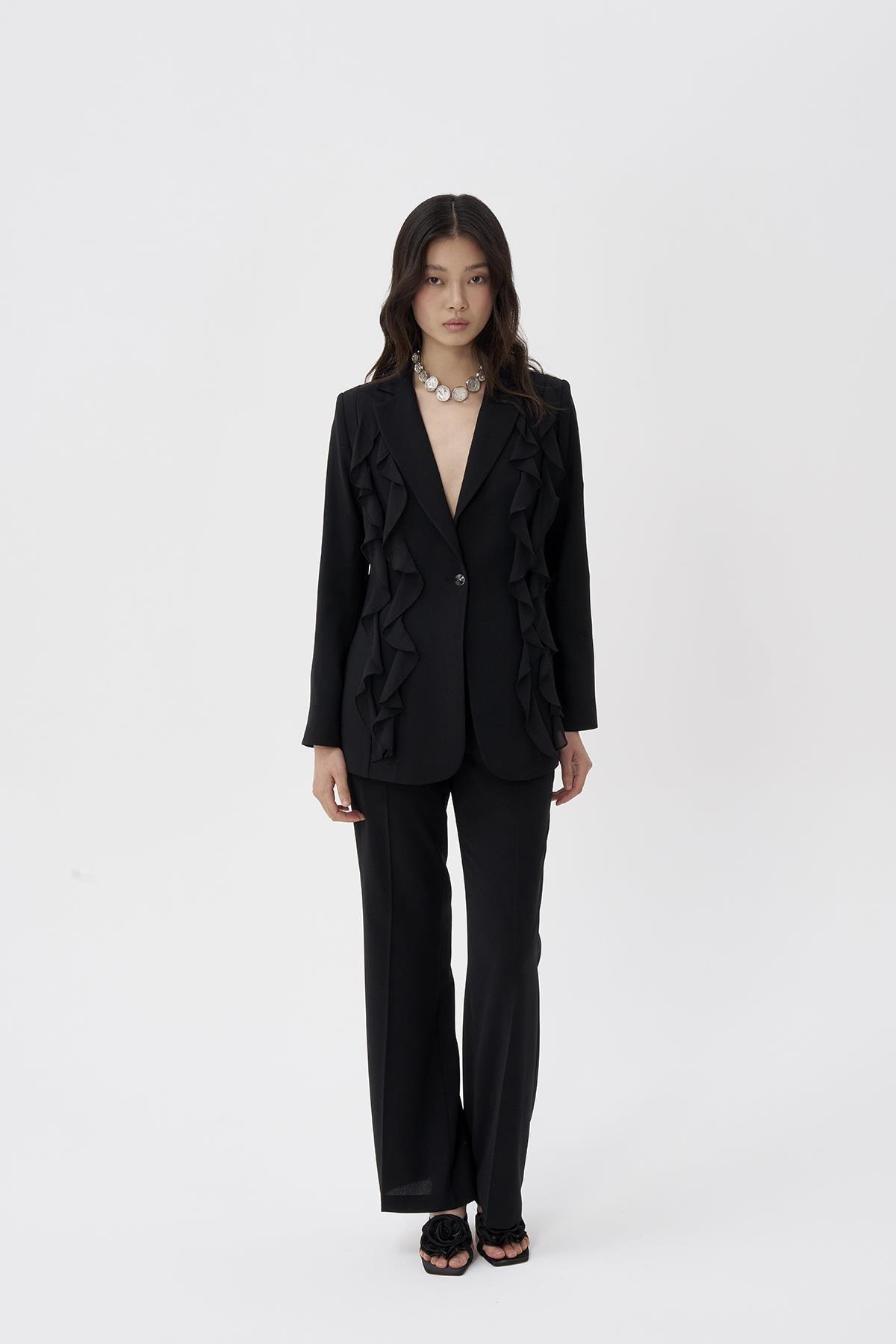 Organze Volanlı Ceket - Eser Giyim