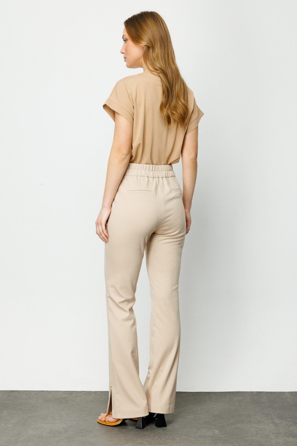 Paça Yırtmaçlı Bel Gold Kemerli Pantolon - Eser Giyim