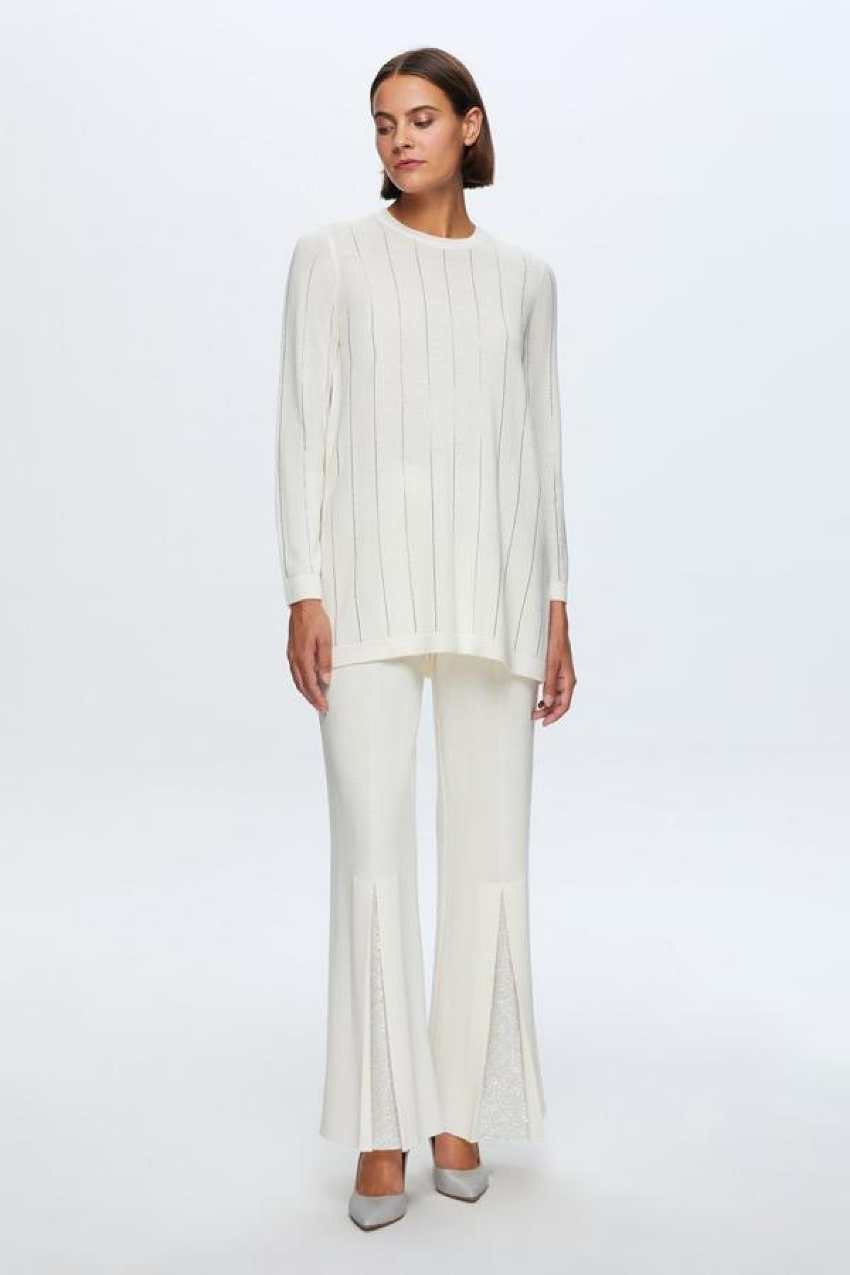 Paçası Taşlı Triko Pantolon - Eser Giyim