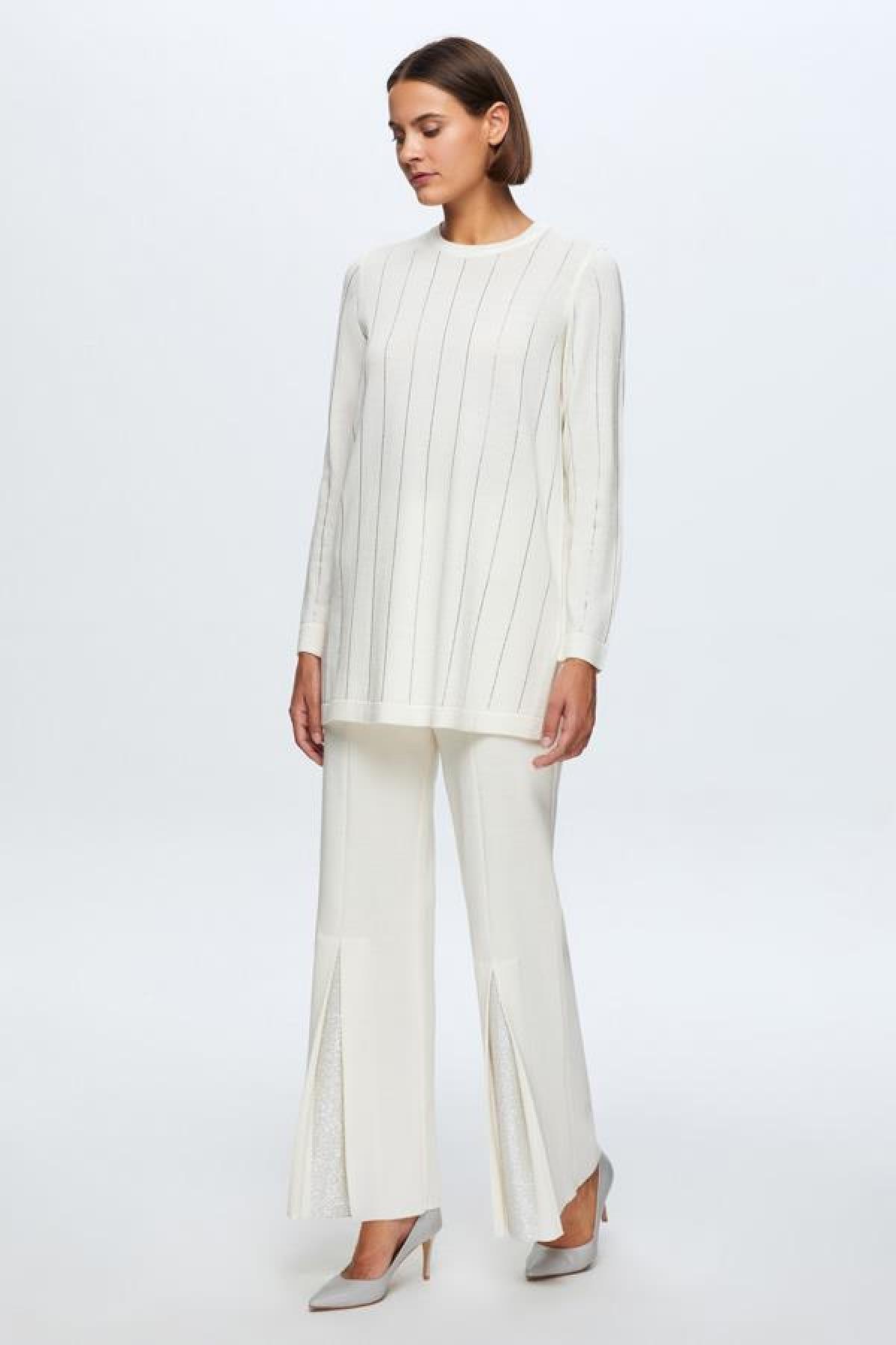 Paçası Taşlı Triko Pantolon - Eser Giyim